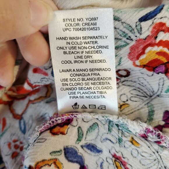 Bila Womens Duster Cardigan M/L Multicolor Floral Boho Kimono Gauze Flowy‎ - Picture 10 of 12